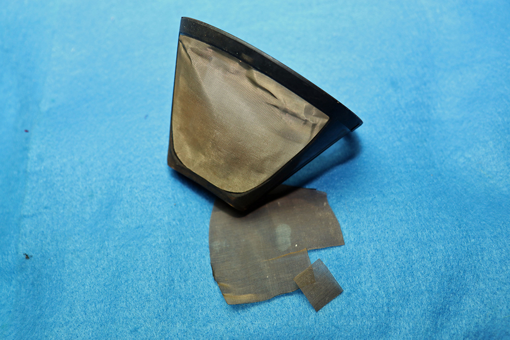 coffee filters on a blue surface