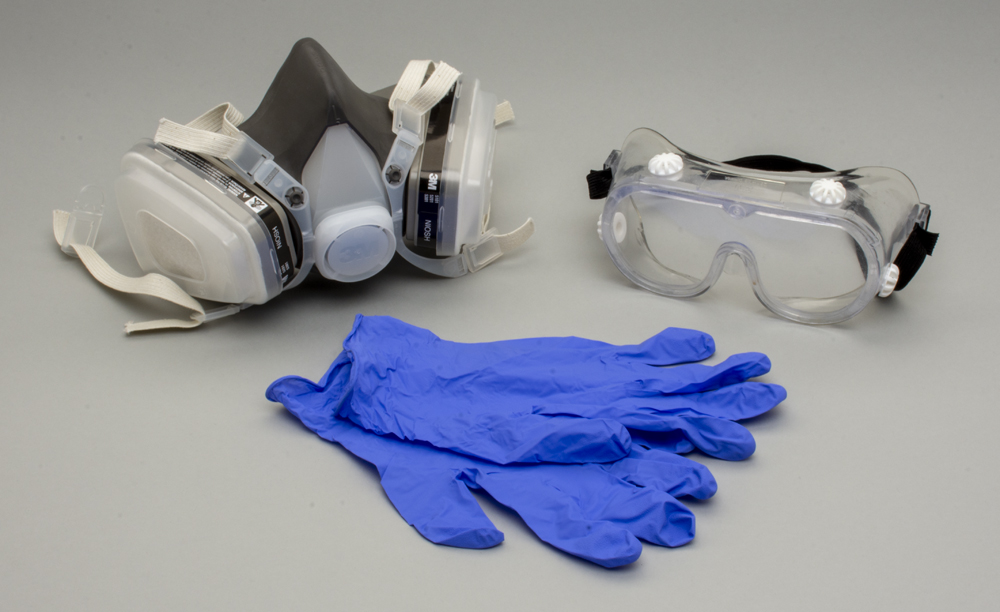Color photo of personal protective equipment.