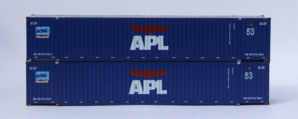 An image of two model shipping containers