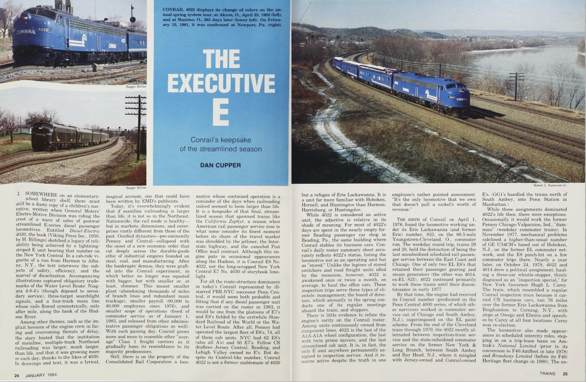 The Executive E spread from the January 1984 issue