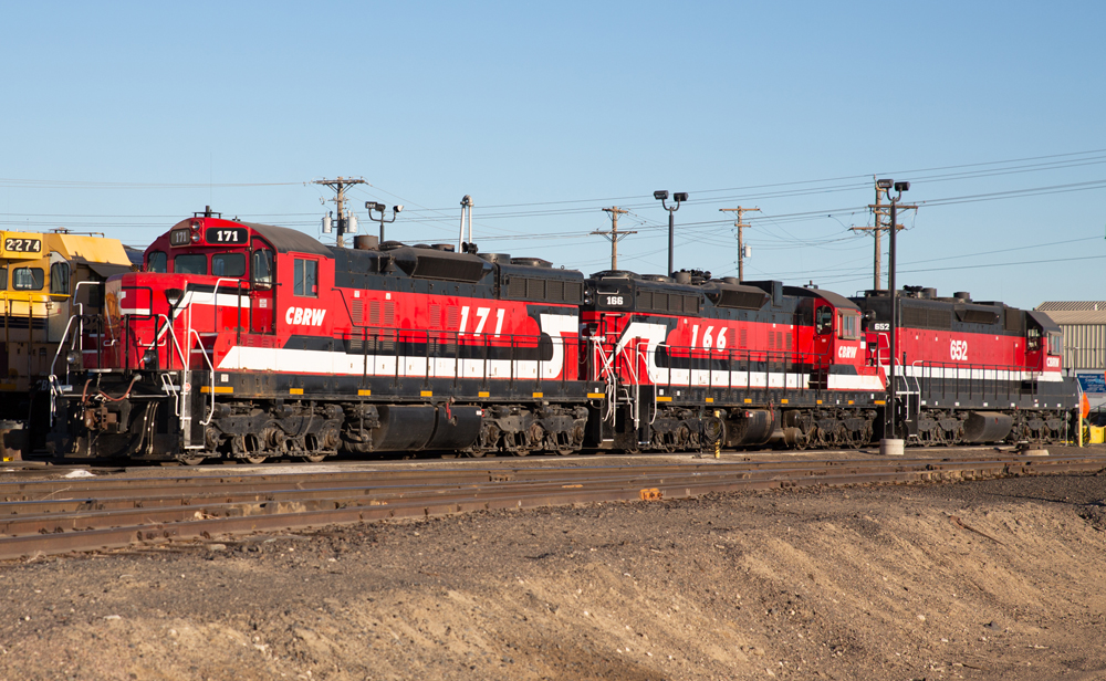 red, black and white train