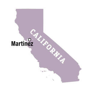 Map-California with Martinez highlighted