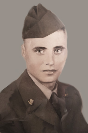 Portrait of young man in military uniform