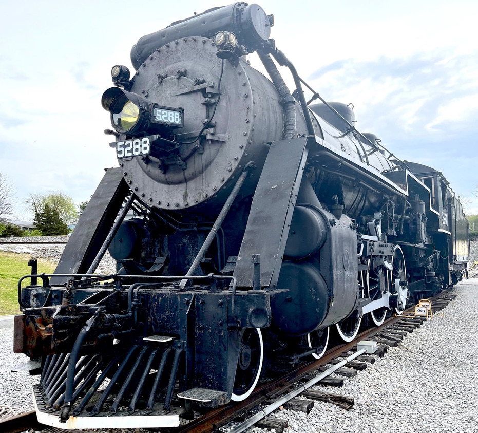 4-6-2 steam locomotive on outdoor display