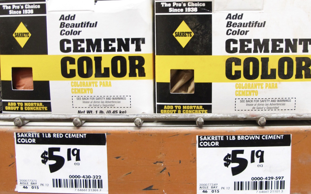 concrete coloring at a hardware store