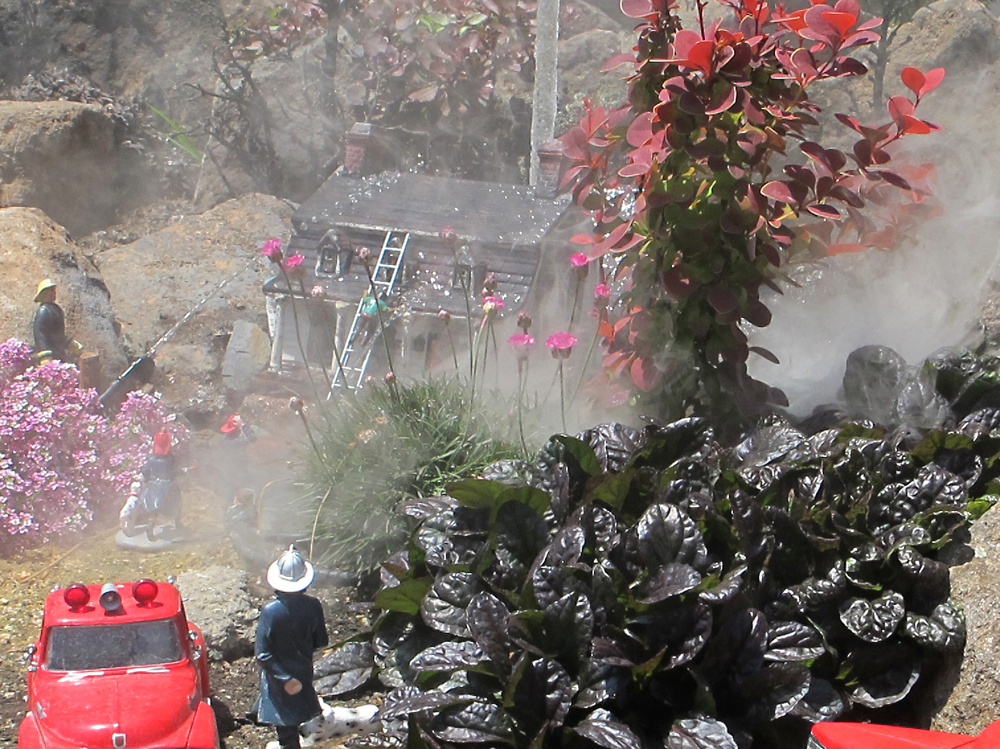 smoking house on a garden railway