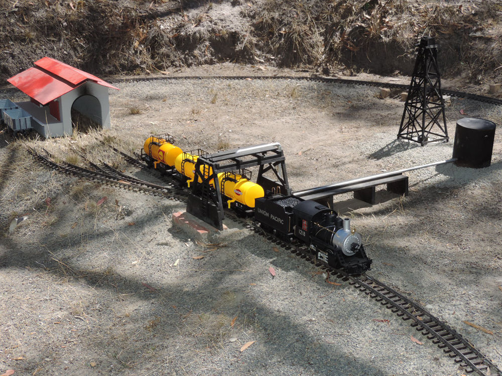 scene on garden railway of oil field