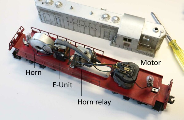 Lionel GP7 parts on frame