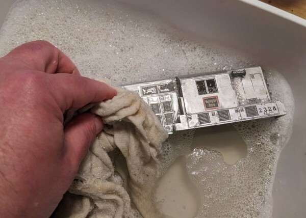 Washing a Lionel 2328 GP7 body