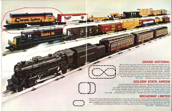 Lionel sets from the 1974 catalog