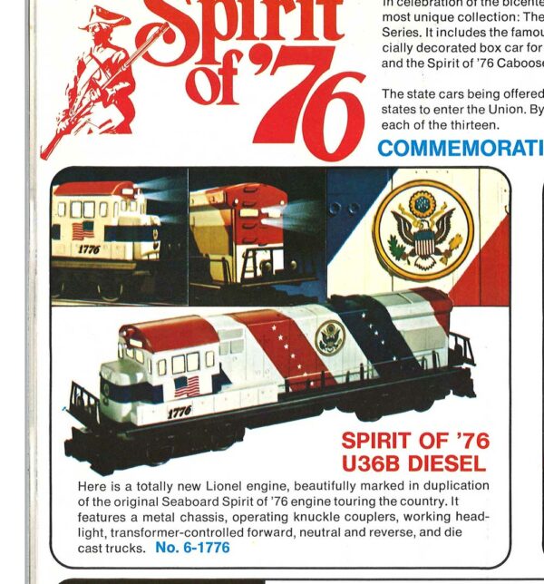 Lionel U36B 1776 in 1974 catalog