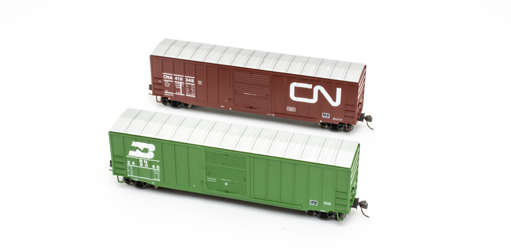 News & Products for the week of May 22nd 2023: An image of two model freight cars