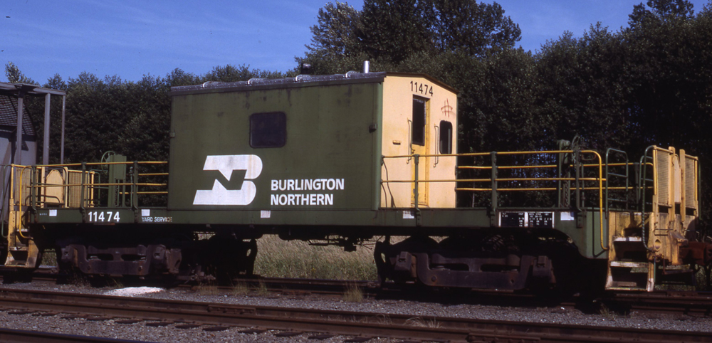 Color photo of transfer caboose.