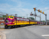 yellow and red locomotive