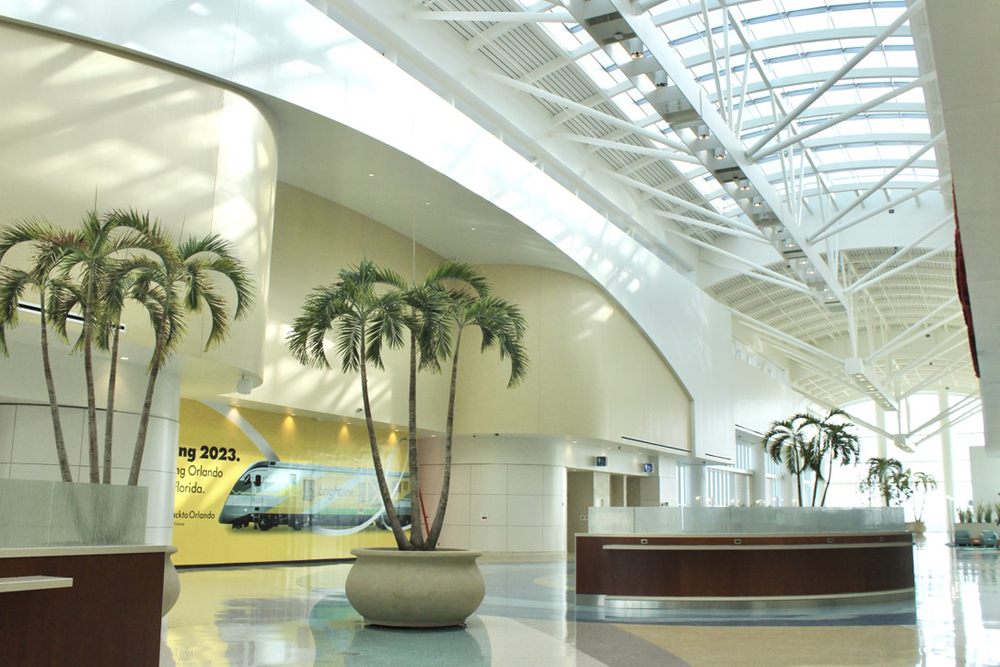 Interior of station building