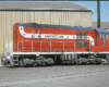 Red-white-and-blue Bicentennial diesel locomotive