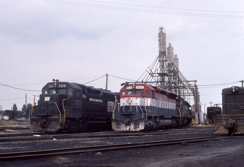 Red-white-and-blue Bicentennial diesel locomotive
