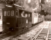 vintage looking photo of model tram locomotive