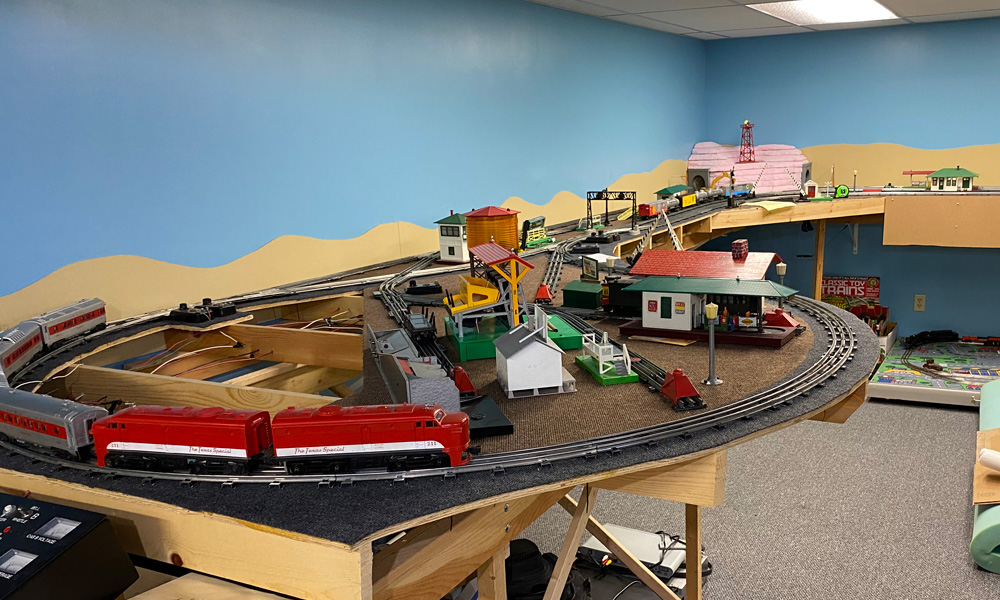 Overview of toy train layout