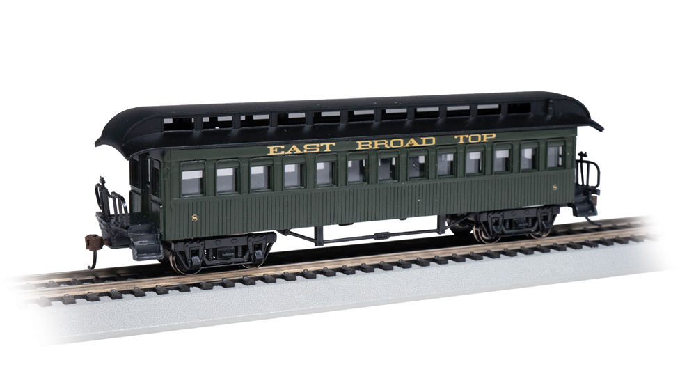 Model of a dark green coach