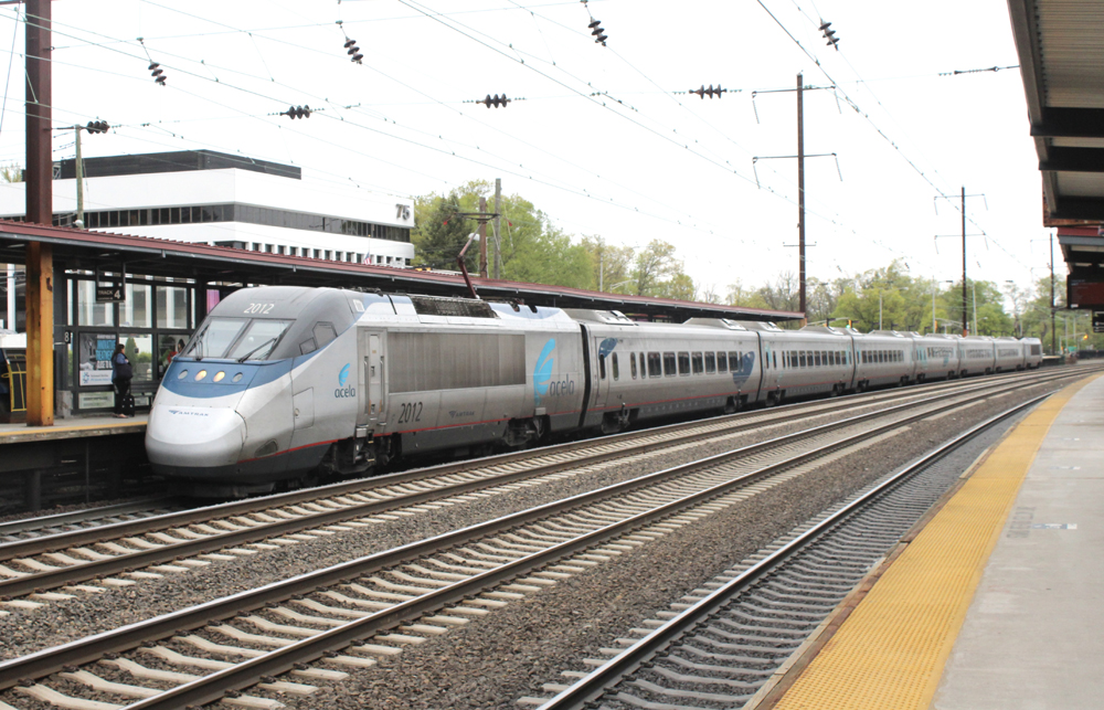 Amtrak Acela trainset at station