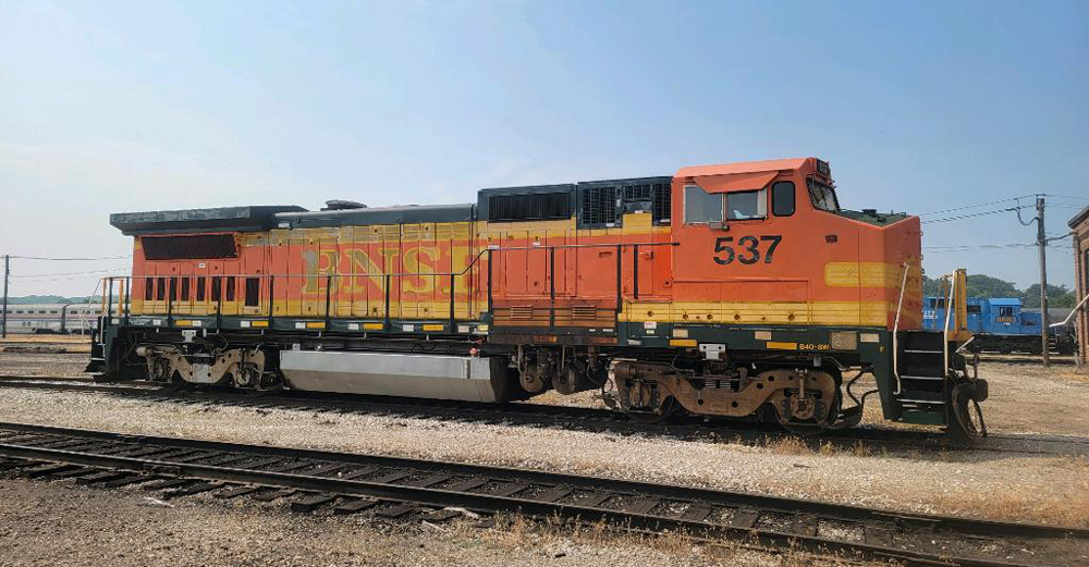 Side view of BNSF locomotive