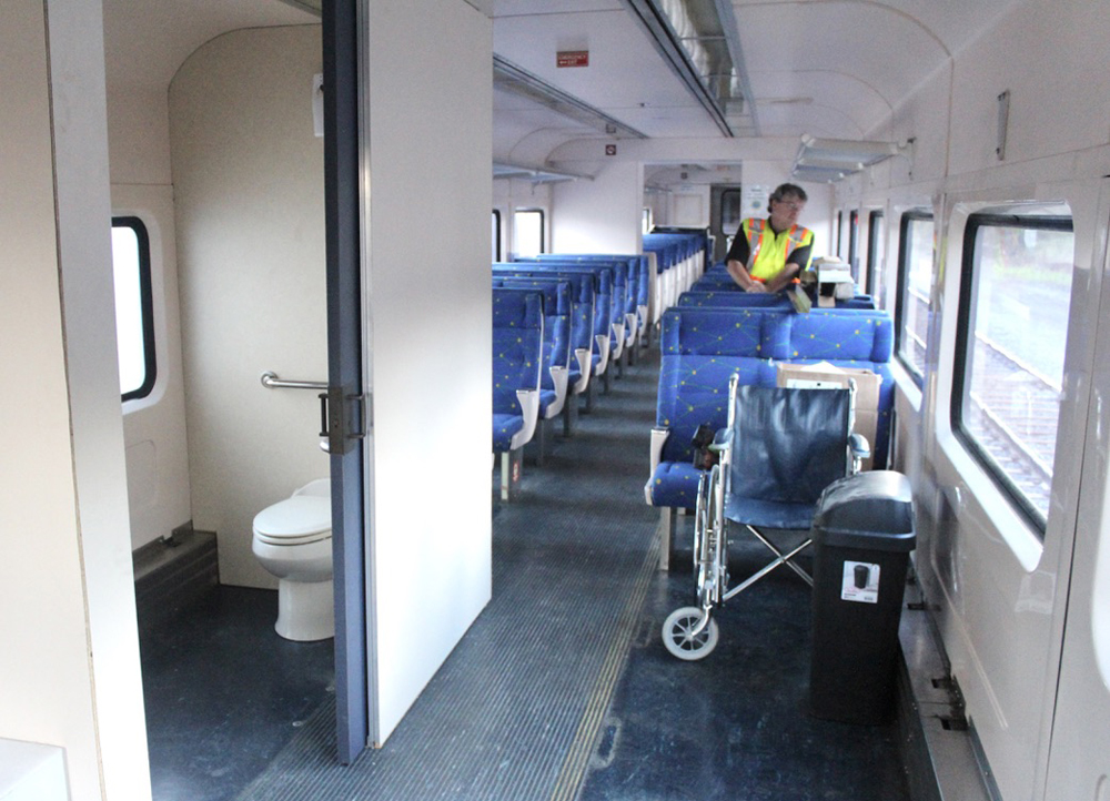 Interior of RDC showing added bathroom in foreground