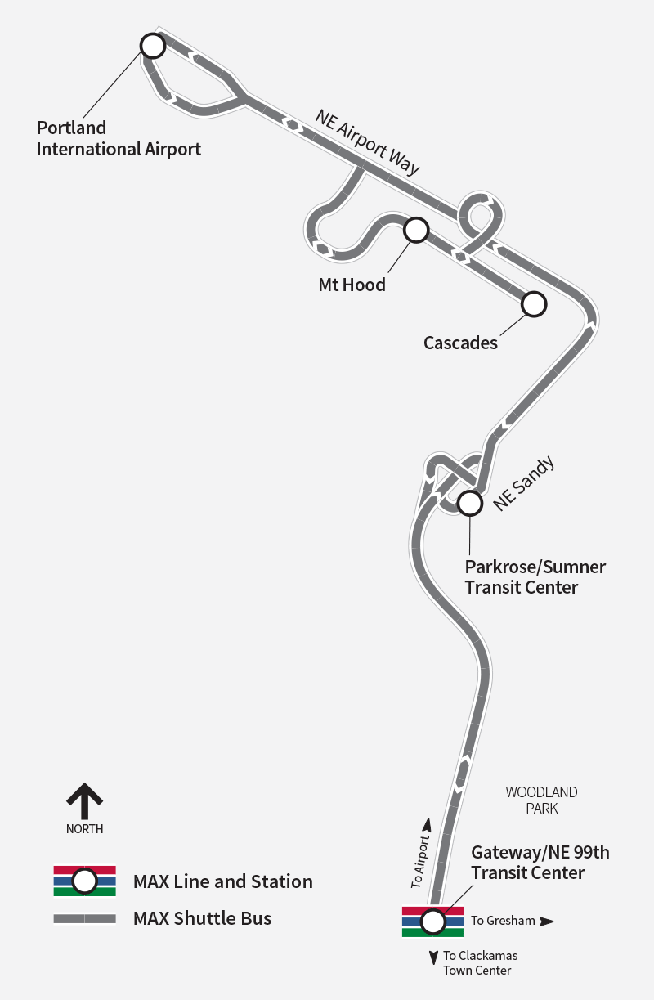 Map of shuttle bus route