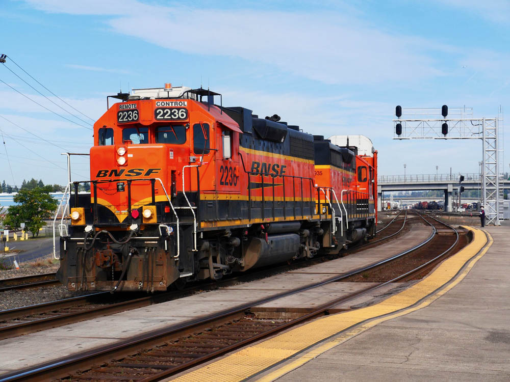 Dark orange and black locomotive