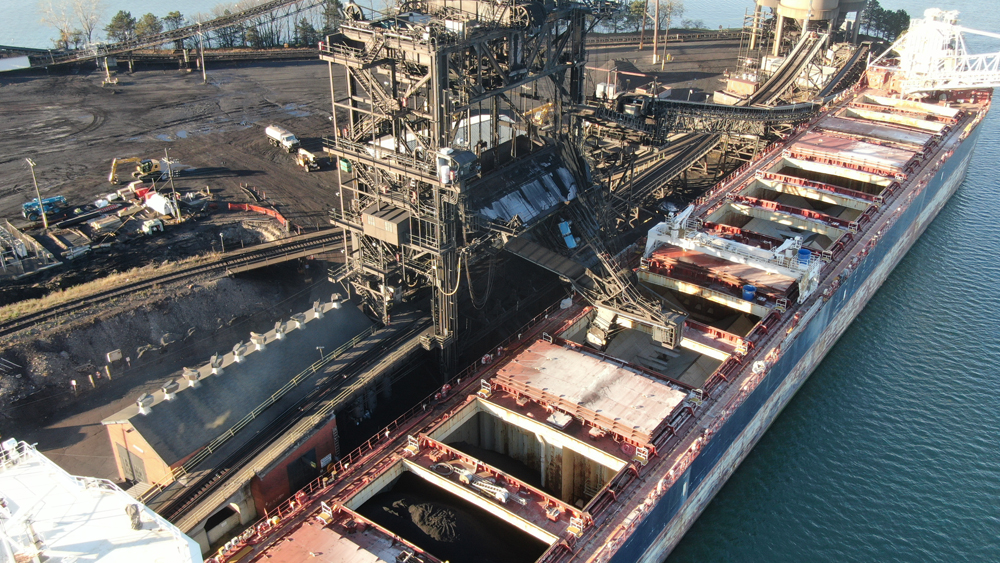 high view of coal dock