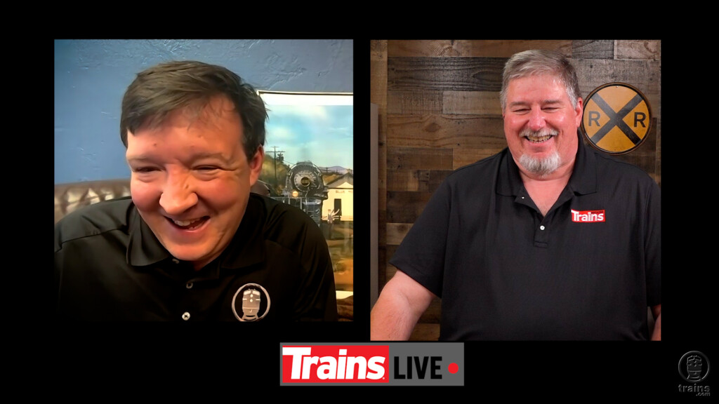 Trains LIVE — East Broad Top. Two men in black shirts.