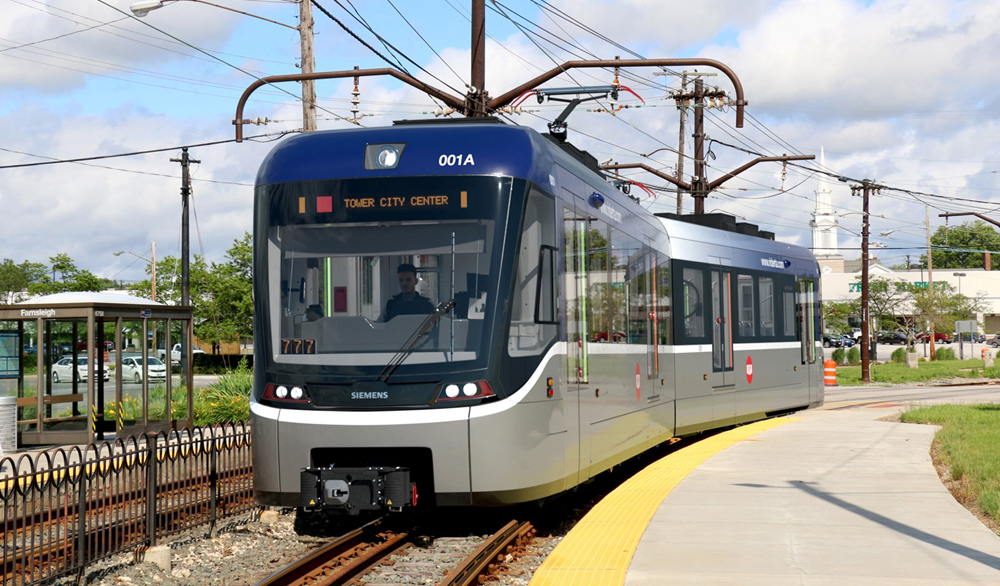 Two-car light rail trainset