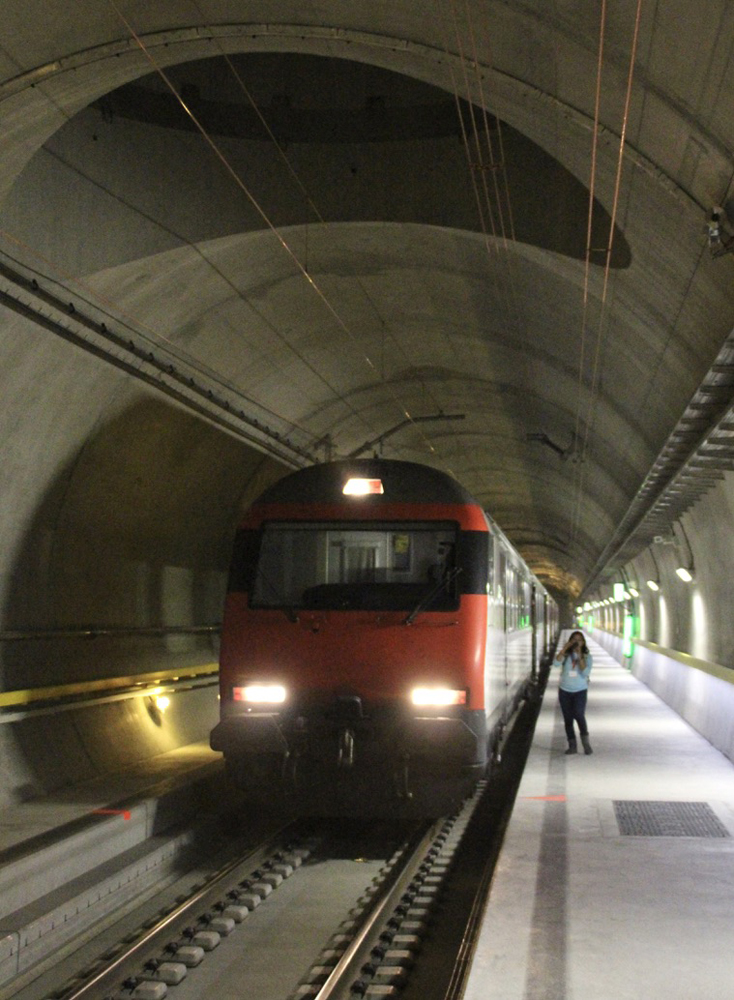 Train inside tunnel