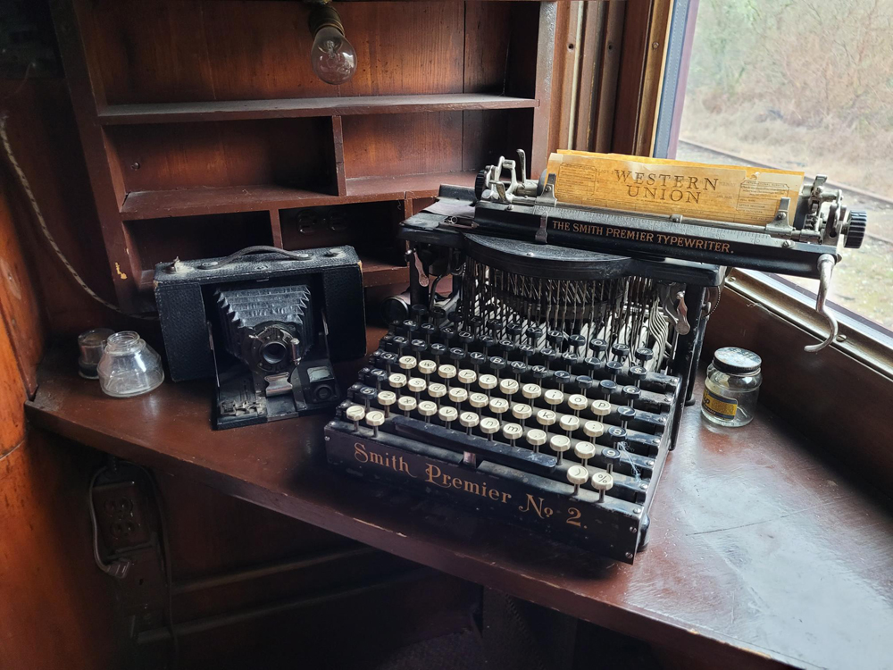 Antique typewriter on desk