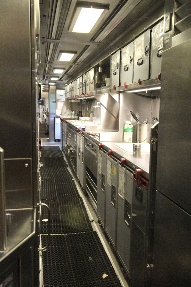 End view of dining-car kitchen