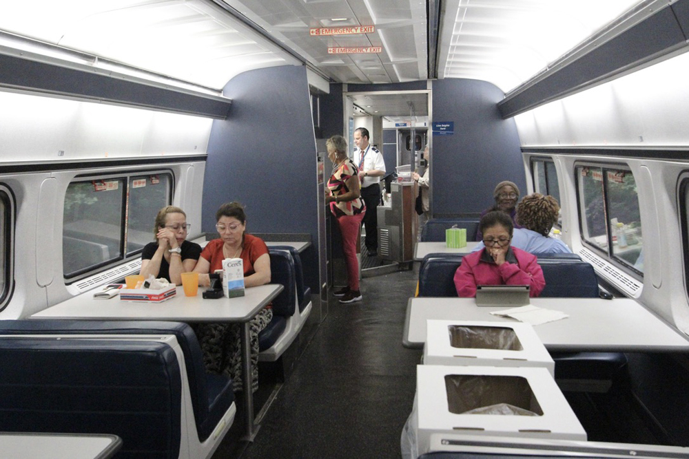 Interior of cafe car