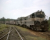 Georgia Railroad diesel locomotives with freight train