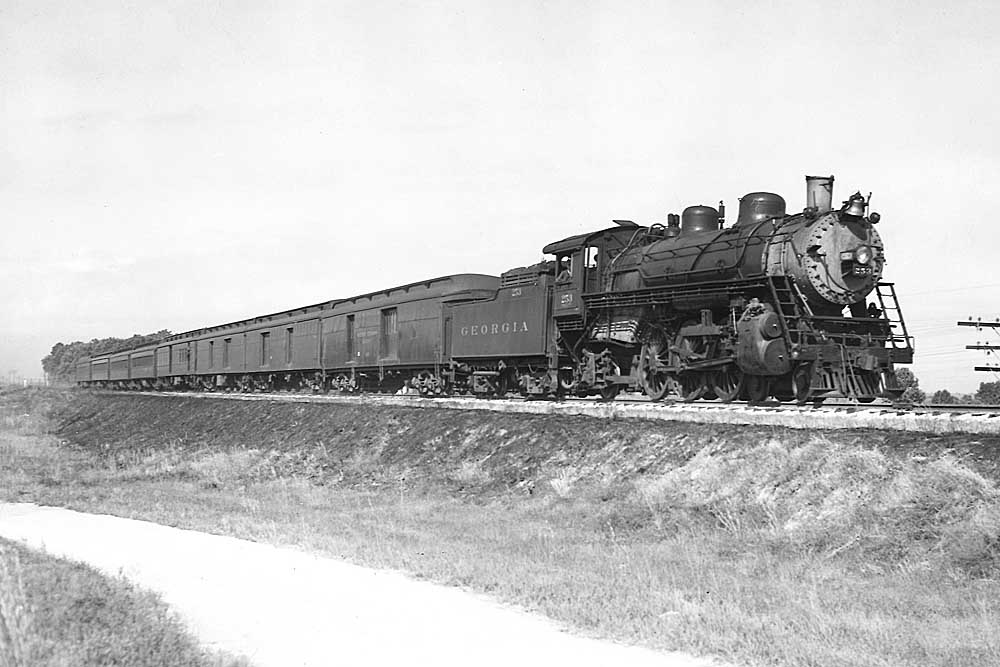 Georgia Railroad steam locomotive with passenger train