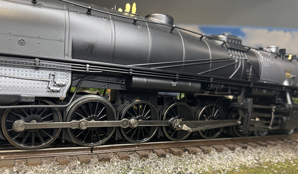 side of model steam engine