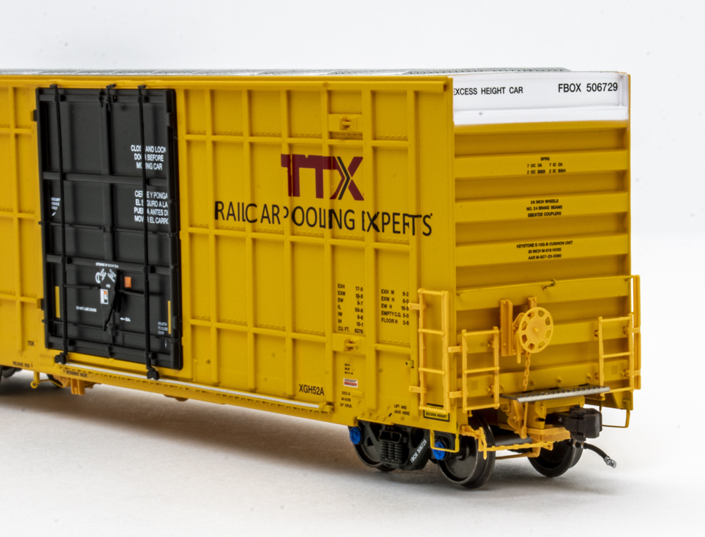 Photo showing details on HO scale boxcar.