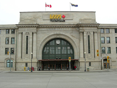 Outside of ornate train station