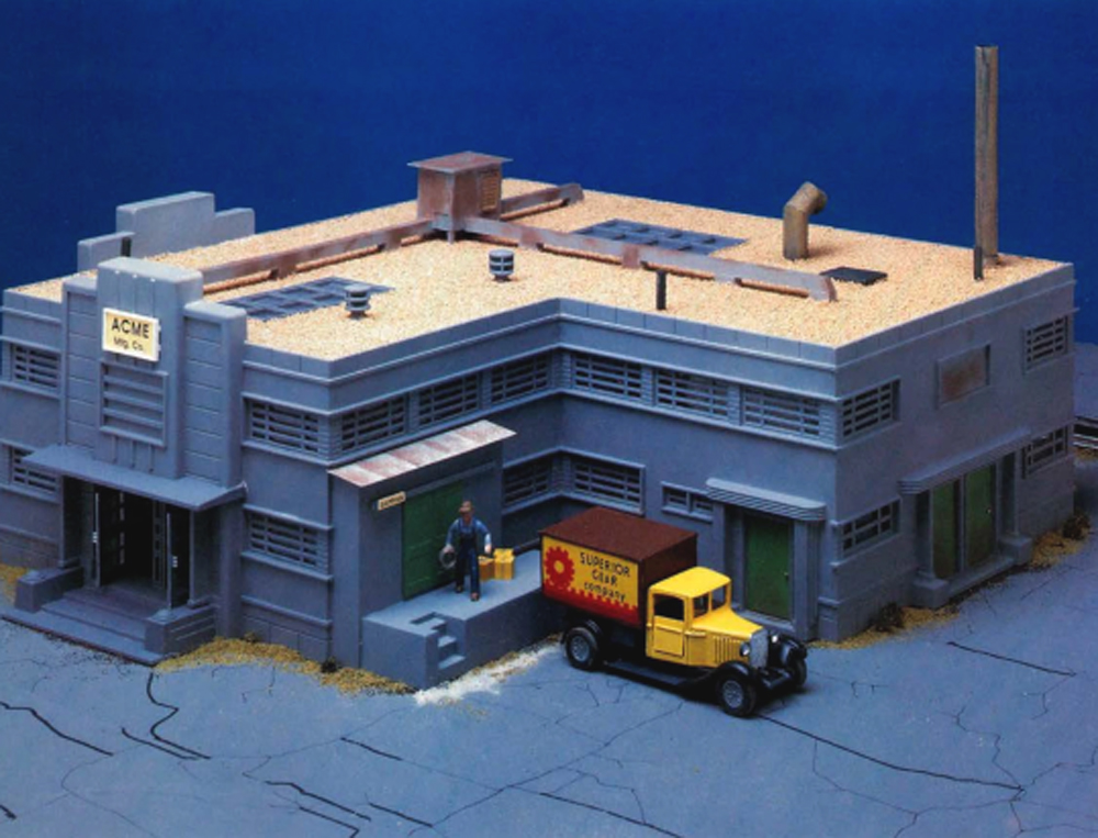model hospital with vehicle parked nearby