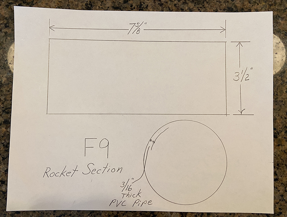 drawings on paper of rocket project