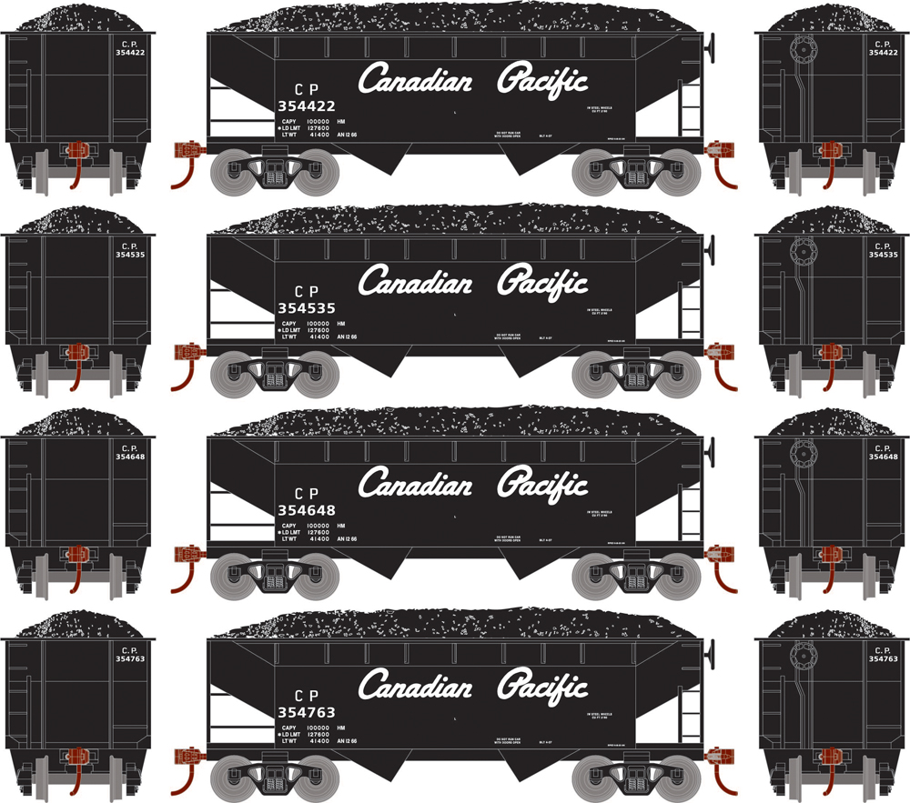 A set of five model freight cars