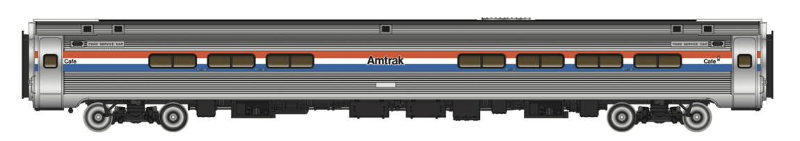 A model Amtrak dinette passenger car