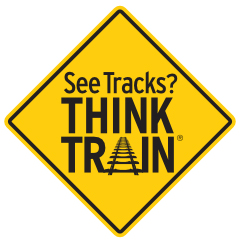 See tracks? Think train logo. Personal rail safety a year-long concern.