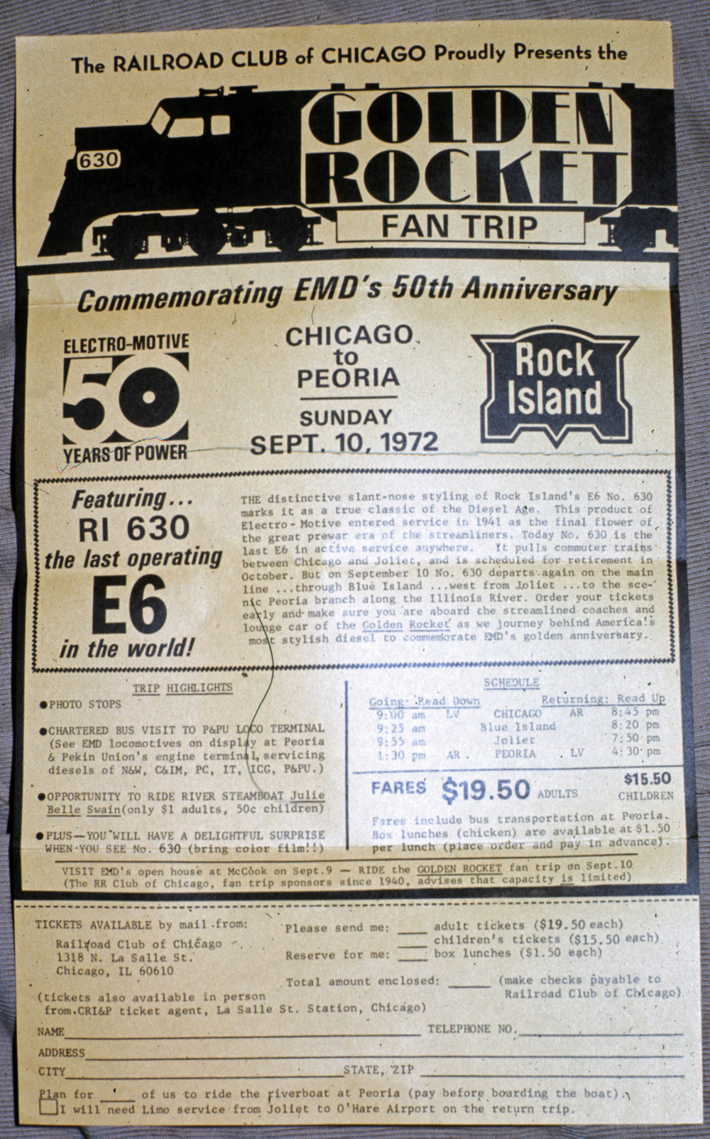 old ticket for diesel charter
