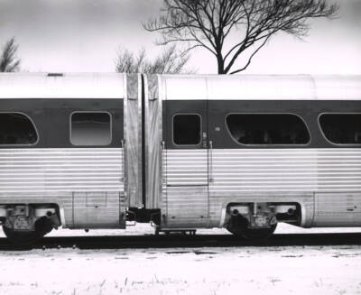 Two cars from the Aerotrain