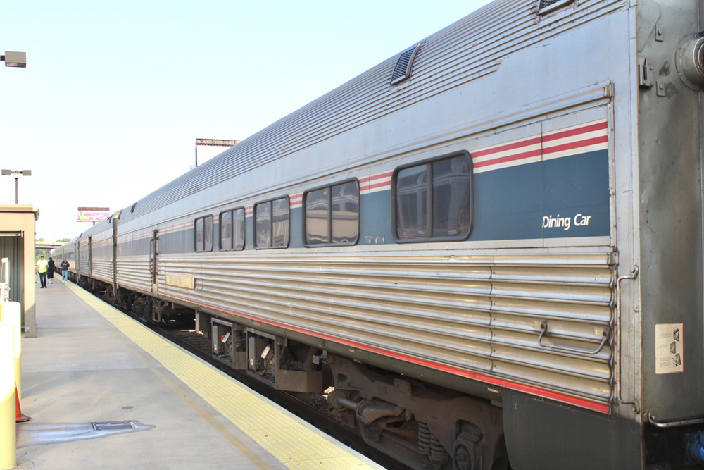 Heritage dining car in station