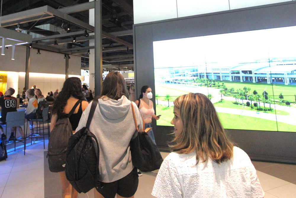 Passengers in Orlando Brightline station